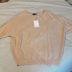 Quince Lightweight Cotton Cashmere Link-Stitch Dolman Sweater